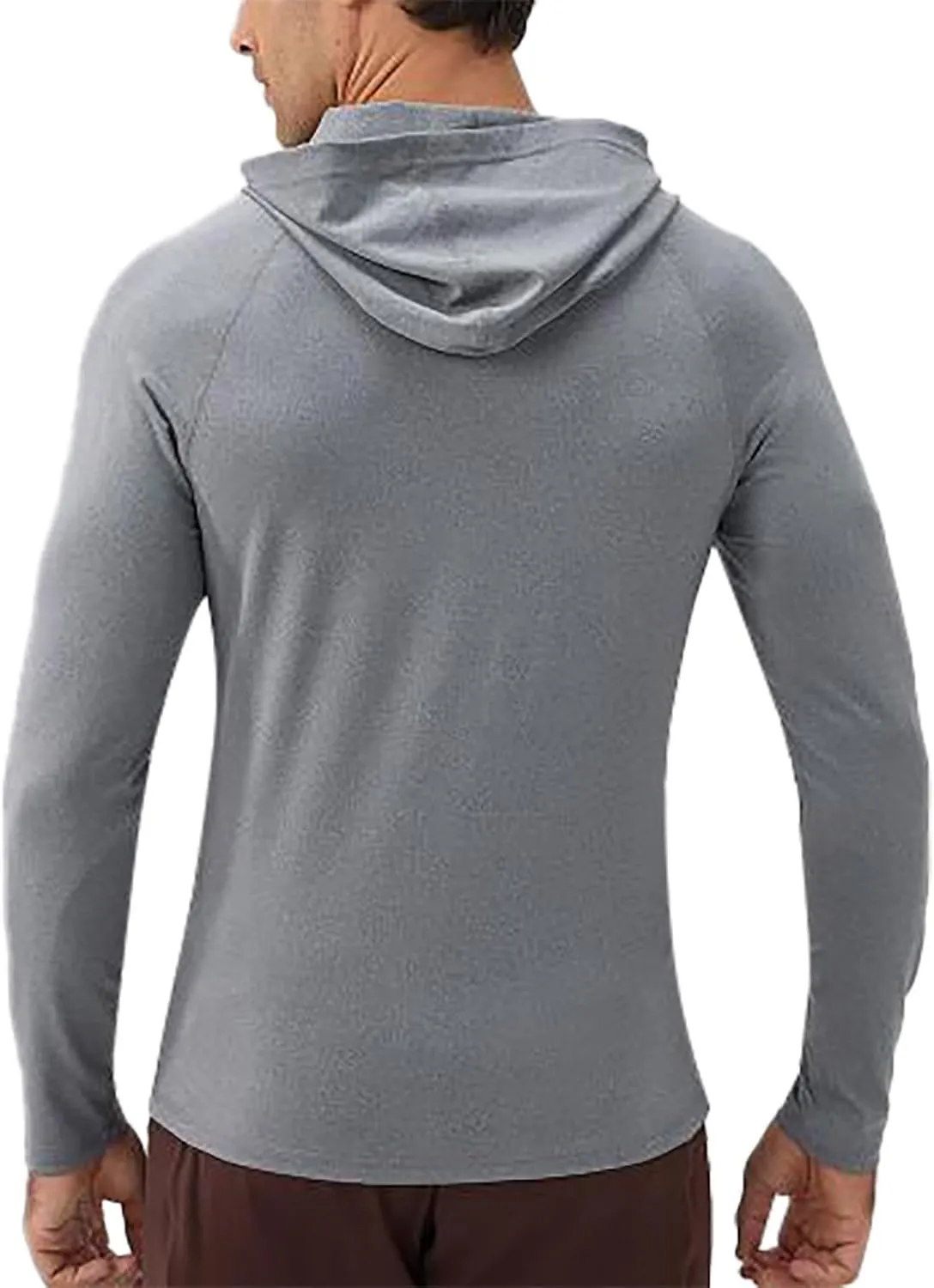 2025 Men's Sports Hoodie Hooded Absorption Quick Drying Fitness Jacket Slim Running Training Long Sleeve