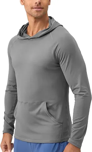 2025 Men's Sports Hoodie Hooded Absorption Quick Drying Fitness Jacket Slim Running Training Long Sleeve