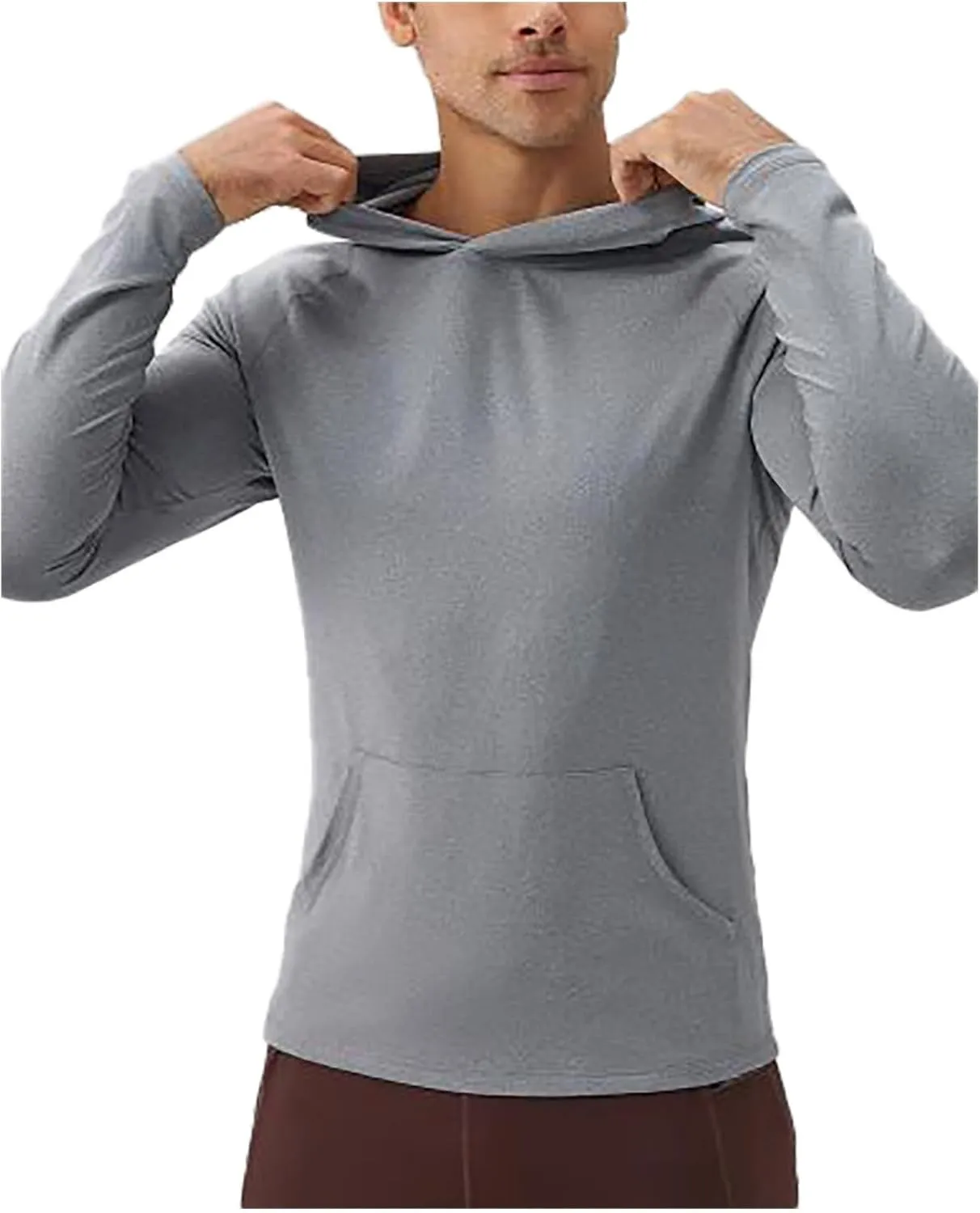 2025 Men's Sports Hoodie Hooded Absorption Quick Drying Fitness Jacket Slim Running Training Long Sleeve