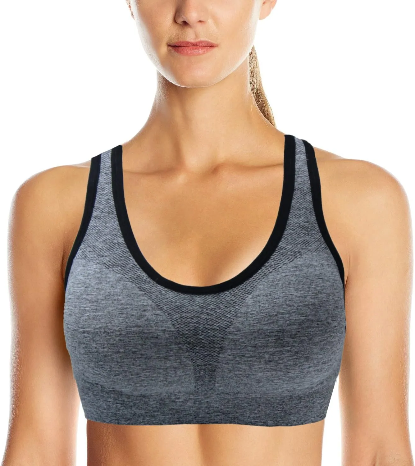 AKAMC Women's Cross Back Sport Bras,Adjustable Straps Padded Criss Cross Cropped Bras for Yoga Workout Fitness