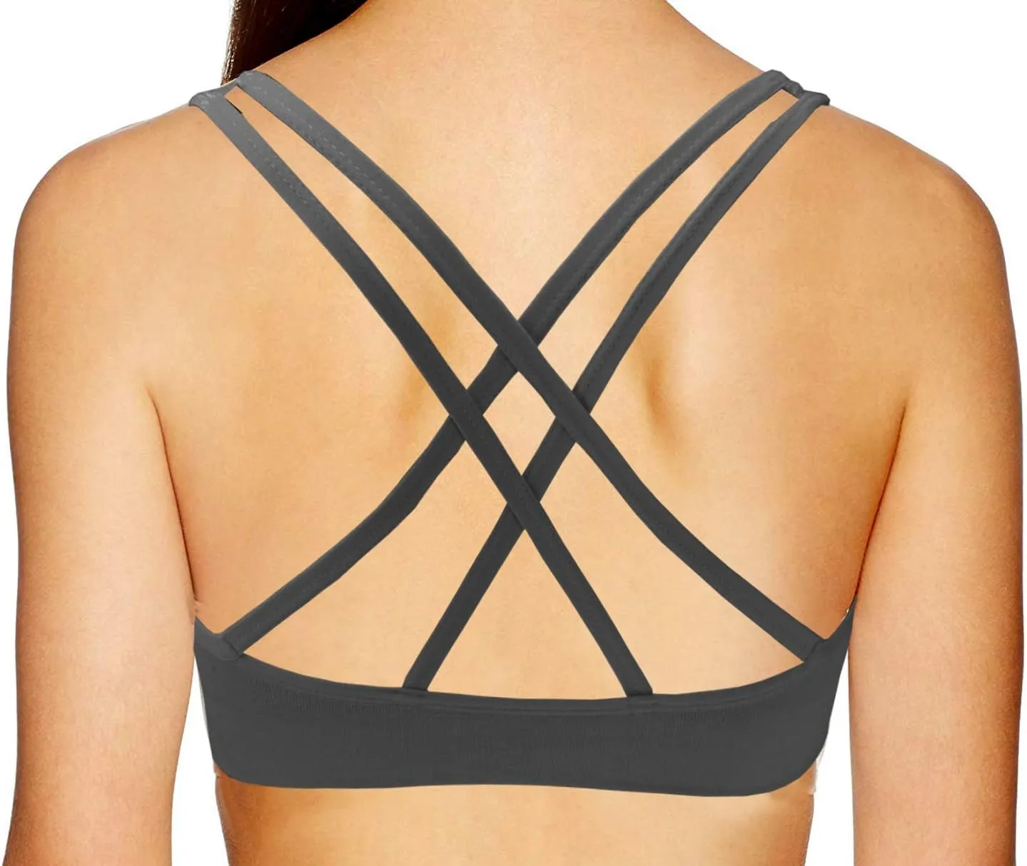 AKAMC Women's Cross Back Sport Bras,Adjustable Straps Padded Criss Cross Cropped Bras for Yoga Workout Fitness