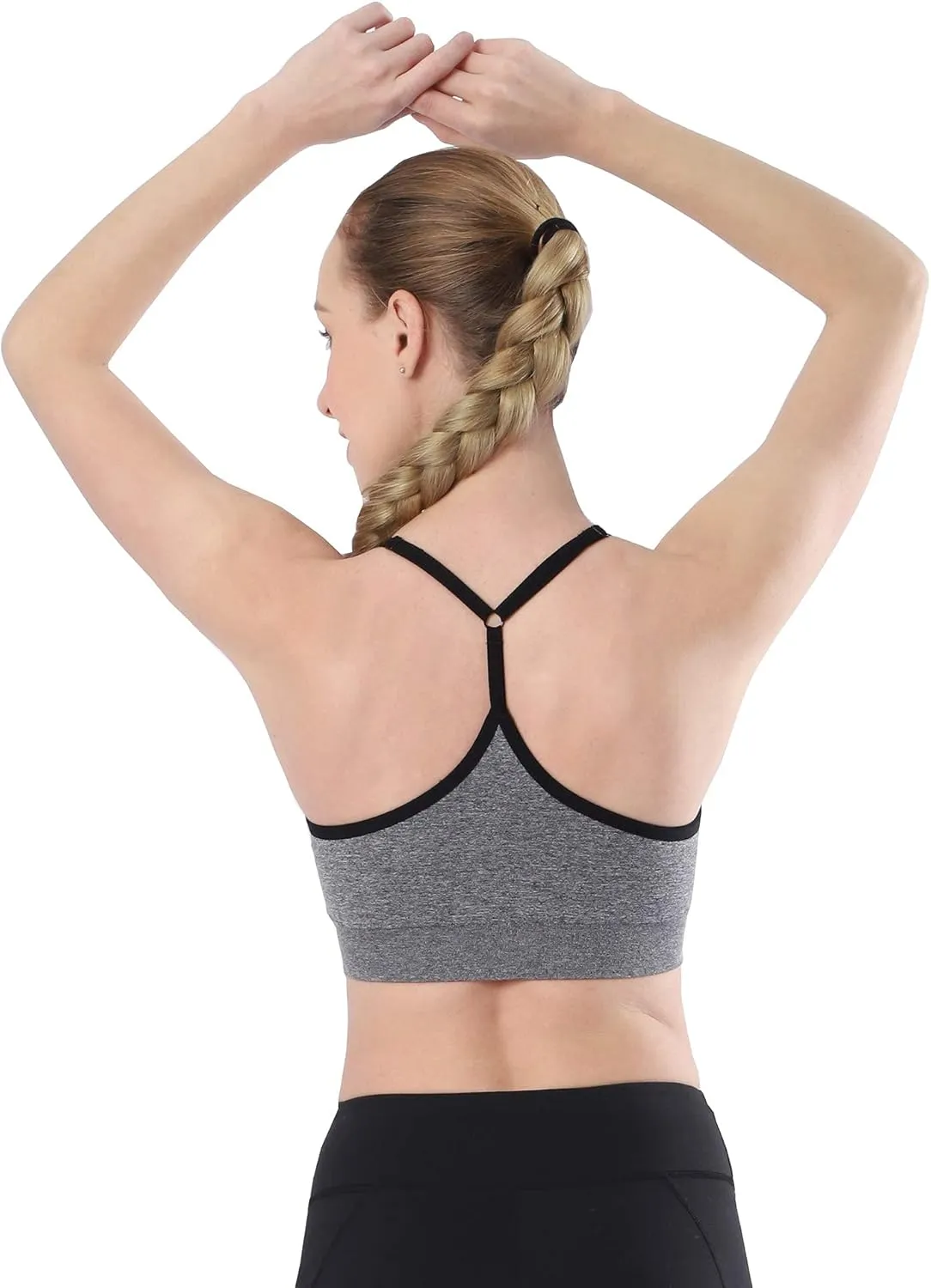 AKAMC Women's Cross Back Sport Bras,Adjustable Straps Padded Criss Cross Cropped Bras for Yoga Workout Fitness