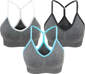 AKAMC Women's Cross Back Sport Bras,Adjustable Straps Padded Criss Cross Cropped Bras for Yoga Workout Fitness