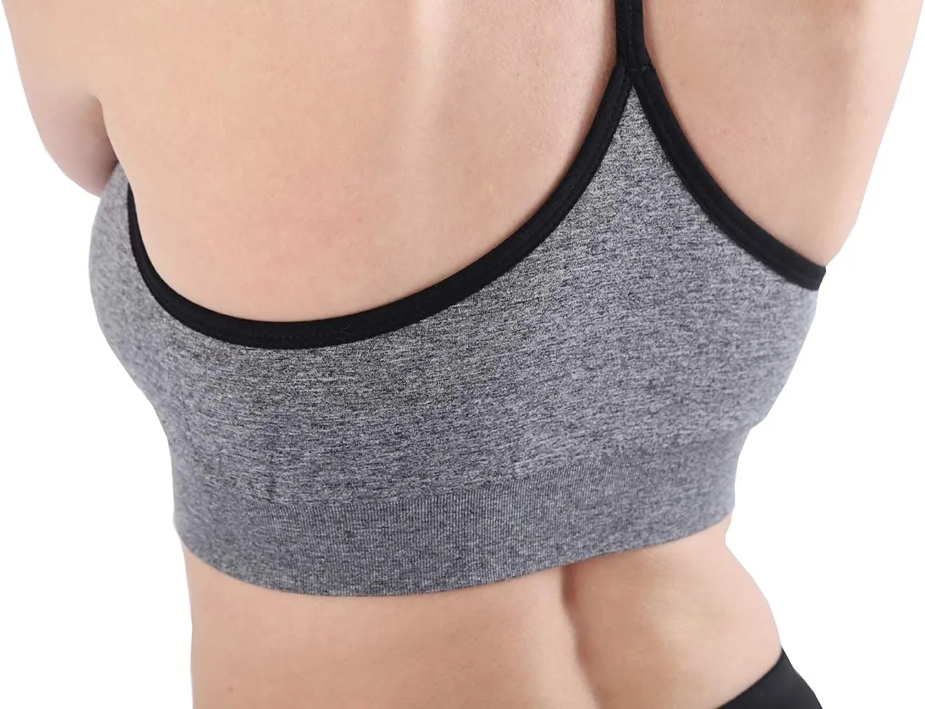 AKAMC Women's Cross Back Sport Bras,Adjustable Straps Padded Criss Cross Cropped Bras for Yoga Workout Fitness