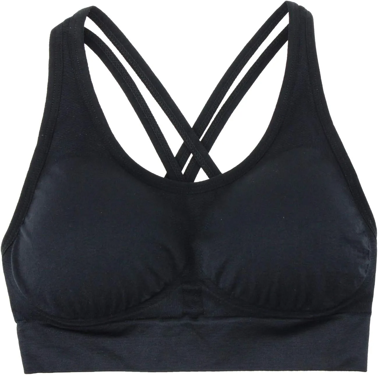 AKAMC Women's Cross Back Sport Bras,Adjustable Straps Padded Criss Cross Cropped Bras for Yoga Workout Fitness