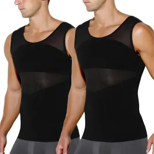 Arjen Kroos Men's Body Shaper Compression Mesh Tank Top Undershirts Shapewear