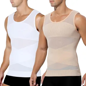 Arjen Kroos Men's Body Shaper Compression Mesh Tank Top Undershirts Shapewear