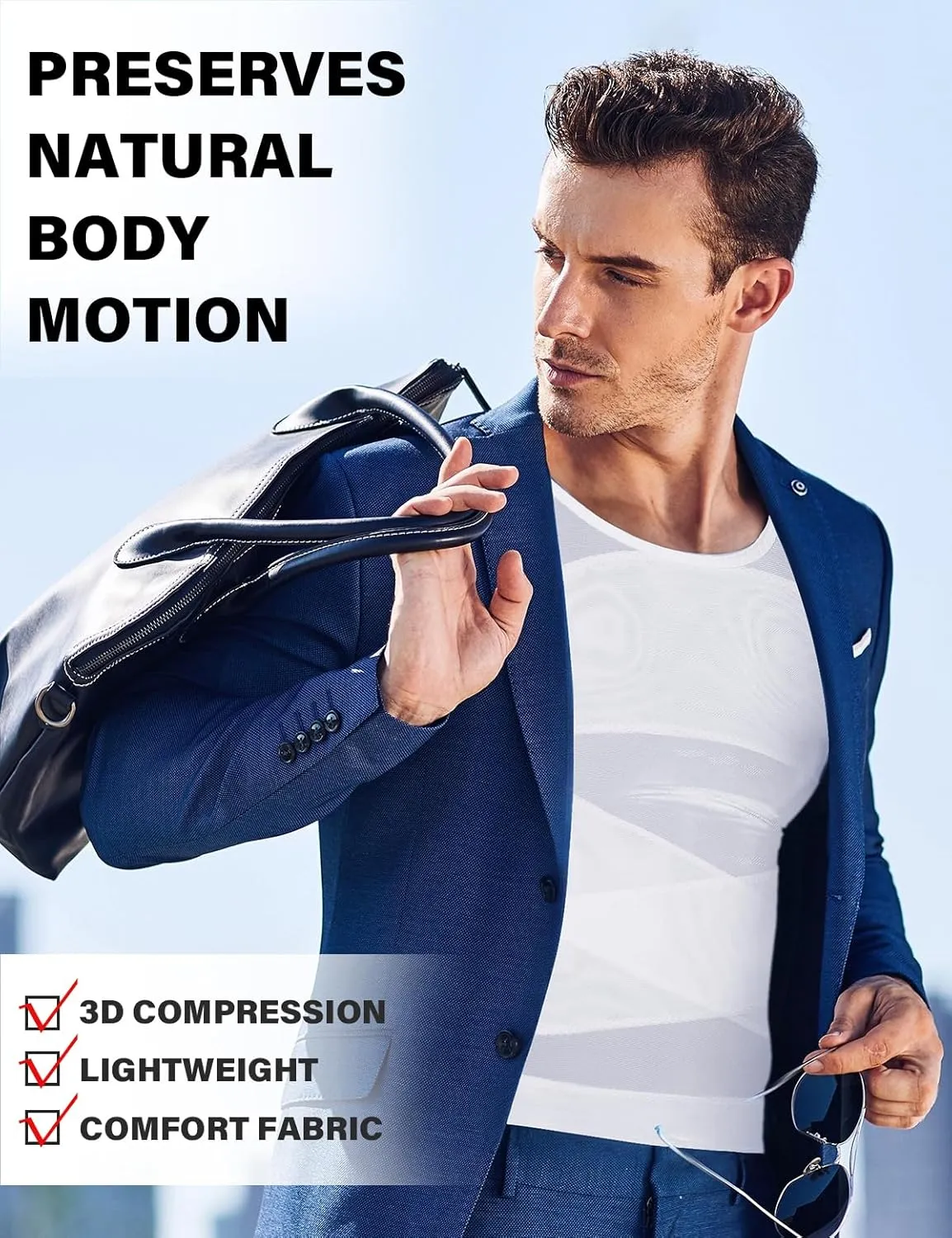 Arjen Kroos Men's Body Shaper Compression Mesh Tank Top Undershirts Shapewear