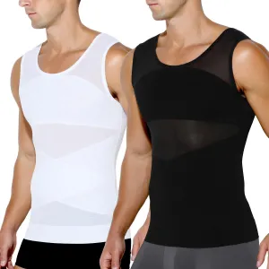 Arjen Kroos Men's Body Shaper Compression Mesh Tank Top Undershirts Shapewear
