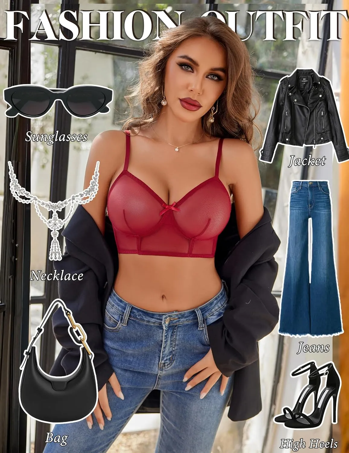 Avidlove Women's Lingerie Sexy Mesh Bralette And Panty Sets 2 Pieces Matching Underwear Outfits S-XXL
