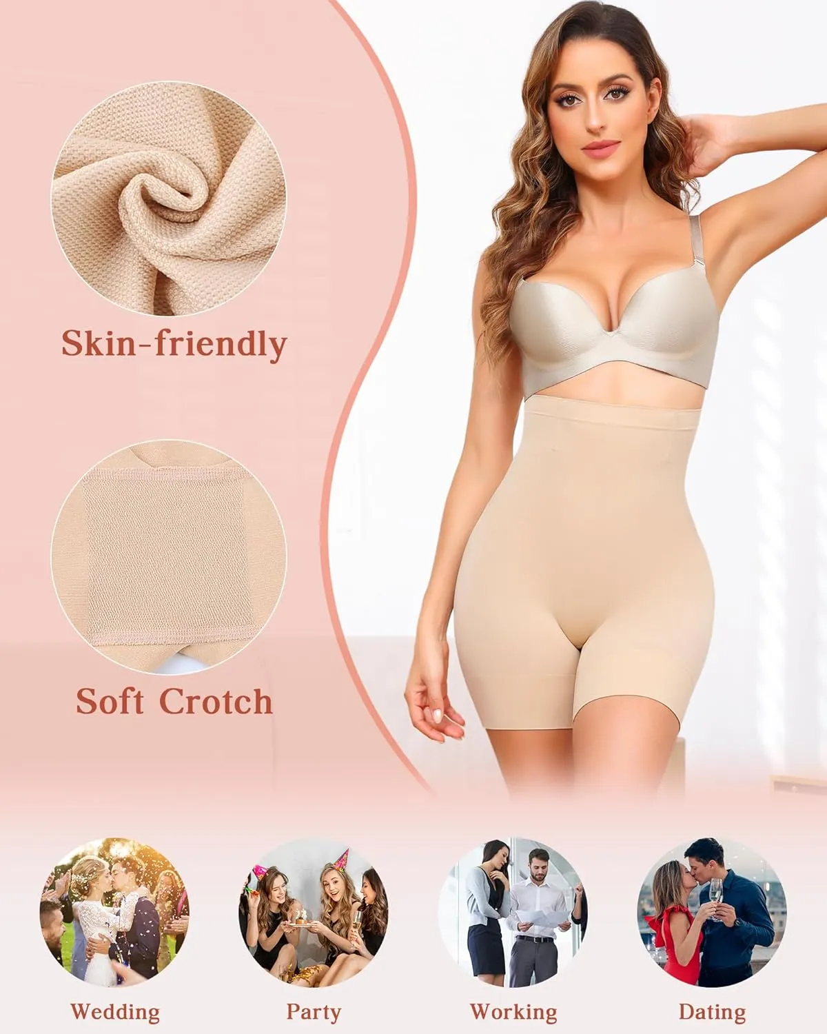 BESTENA Tummy Control Shapewear High-waist Women Shapewear Shorts Thigh Slimming Body Shape