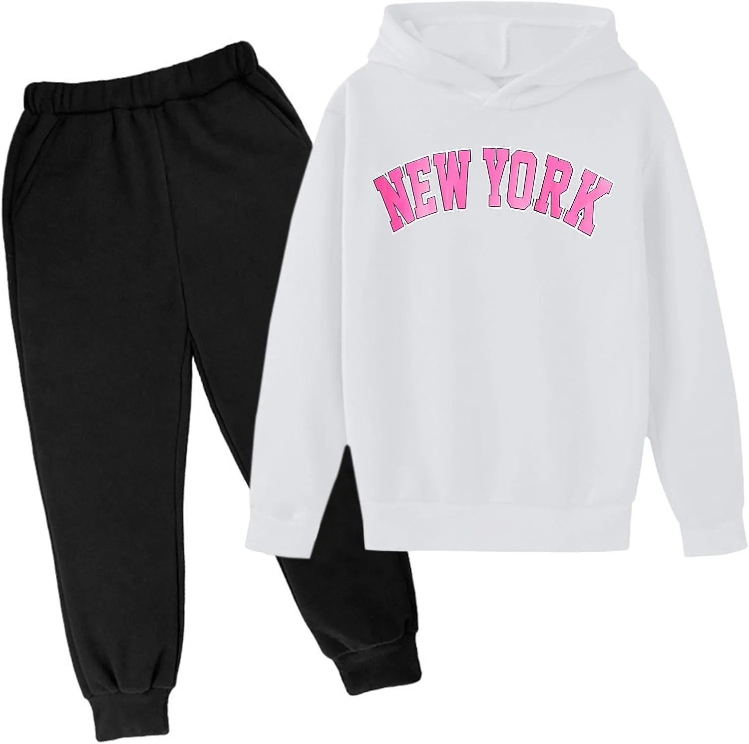 Boy's Tracksuits Long Sleeve Fall Winter Pullover Hoodie and Jogger Sweatpants Sets Letter Print Teen Set