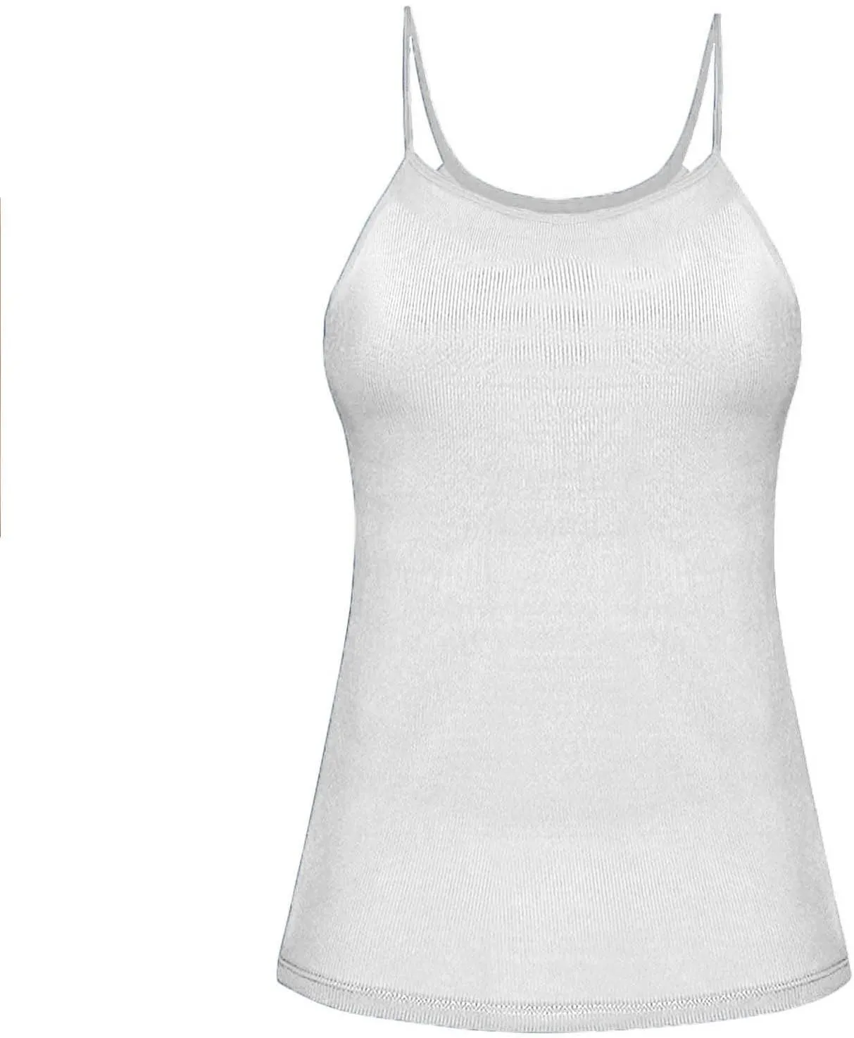 Camisole Top for Women Casual Ribbed Slim Fit Tanks with Bulit in Bra Summer Workout Yoga Spaghetti Strap Underwear