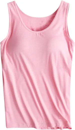 Camisole Tops for Women Plus Size Comfy Tank Tops Sleeveless Running Sports Tanks with Built in Bra Yoga Clothes