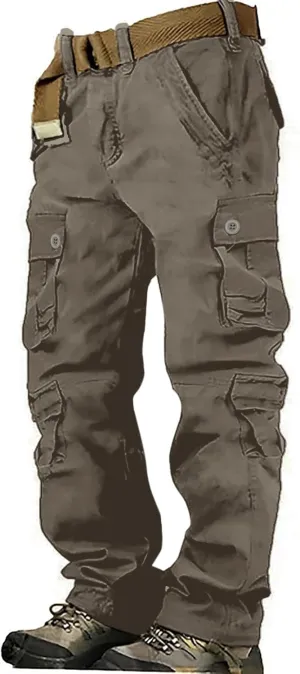 Cargo Pants for Men Casual Hiking Pants Fleece Joggers Athletic Pants Lightweight Loose Straight Sweatpants for Men