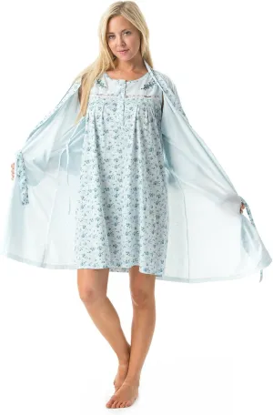 Casual Nights Women's Sleepwear 2 Piece Nightgown and Robe Set