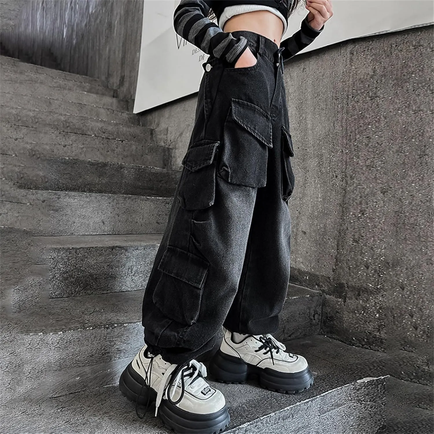 Cat and Girls Clothes Pants Kids Girls Ripped Distressed Washed Baggy Wide Leg Casual Jeans Size Baby Girl 9 Month Pants