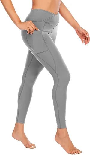 Compression Leggings for Women High Waist Tummy Control Stretchy Seamless Slim Yoga Leggings with Pockets Sportswear