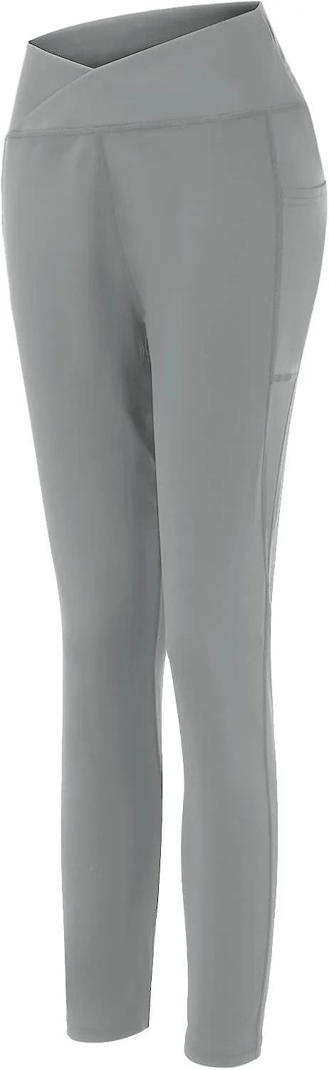 Compression Leggings for Women High Waist Tummy Control Stretchy Seamless Slim Yoga Leggings with Pockets Sportswear
