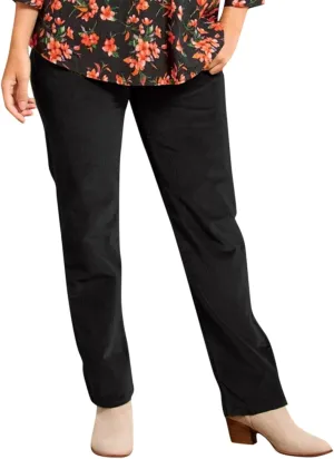 Corduroy Pants for Women High Waisted Straight Leg Pants Solid Color Casual Winter Pants Trousers with Pockets
