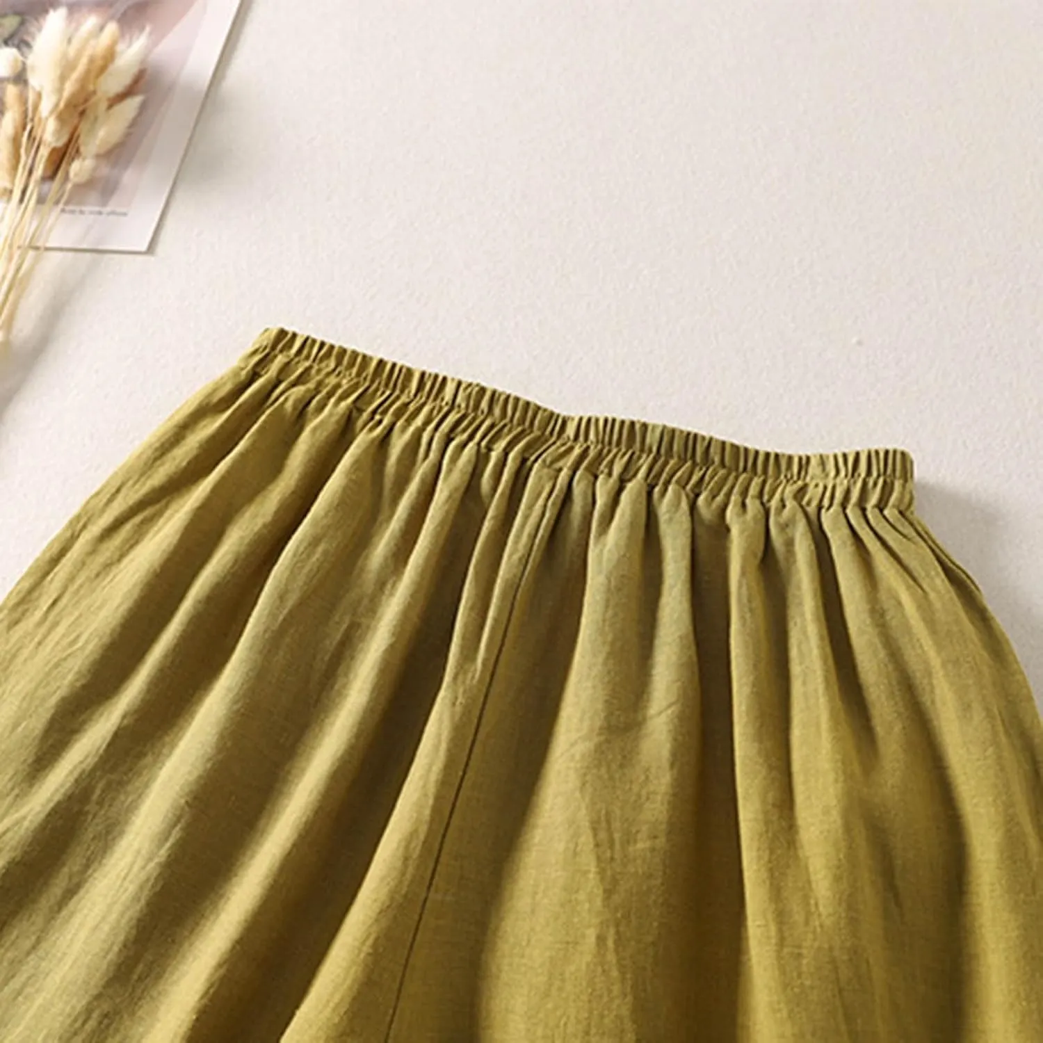 Cotton Leggings for Women Pants Fashion Drawstring Elastic Trousers Comfy Straight Leg Long Pants with Pockets Loose