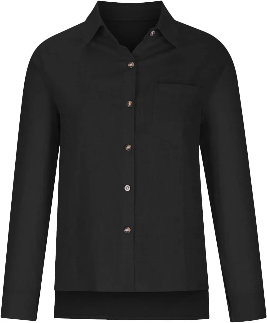 Cotton Linen Shirts for Women 2025 Spring Summer Tops Button Down Blouses with Chest Pocket Solid Shirts Plus Size