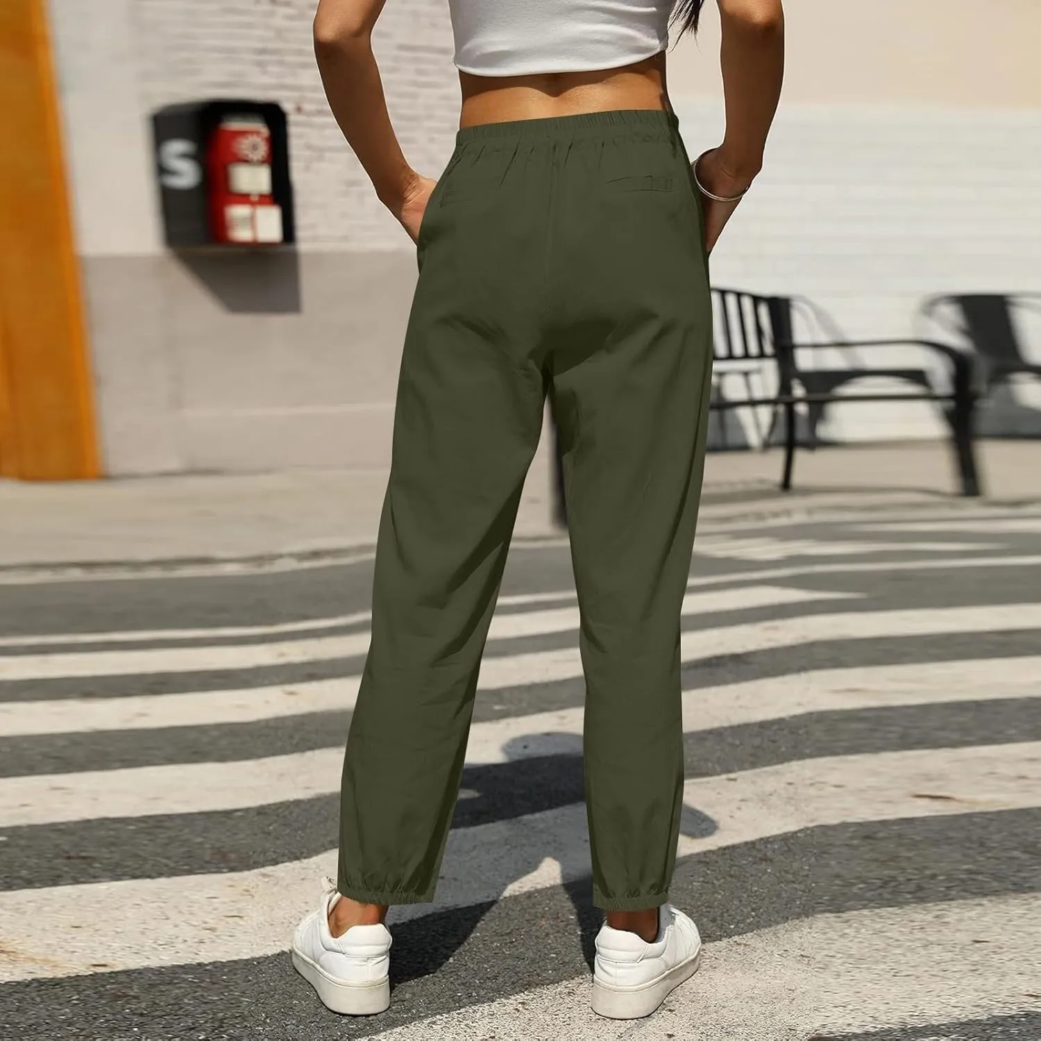 Cotton Linen Wide Leg Pants for Women Petite Length Pants for Women Boho Harem Pant