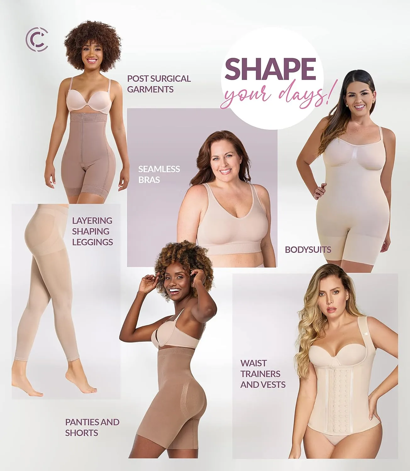 CURVEEZ High-Waisted Shapewear for Women, Tummy Control Compression Leggings with Thong, Butt Lifting Body Shaper, Seamless