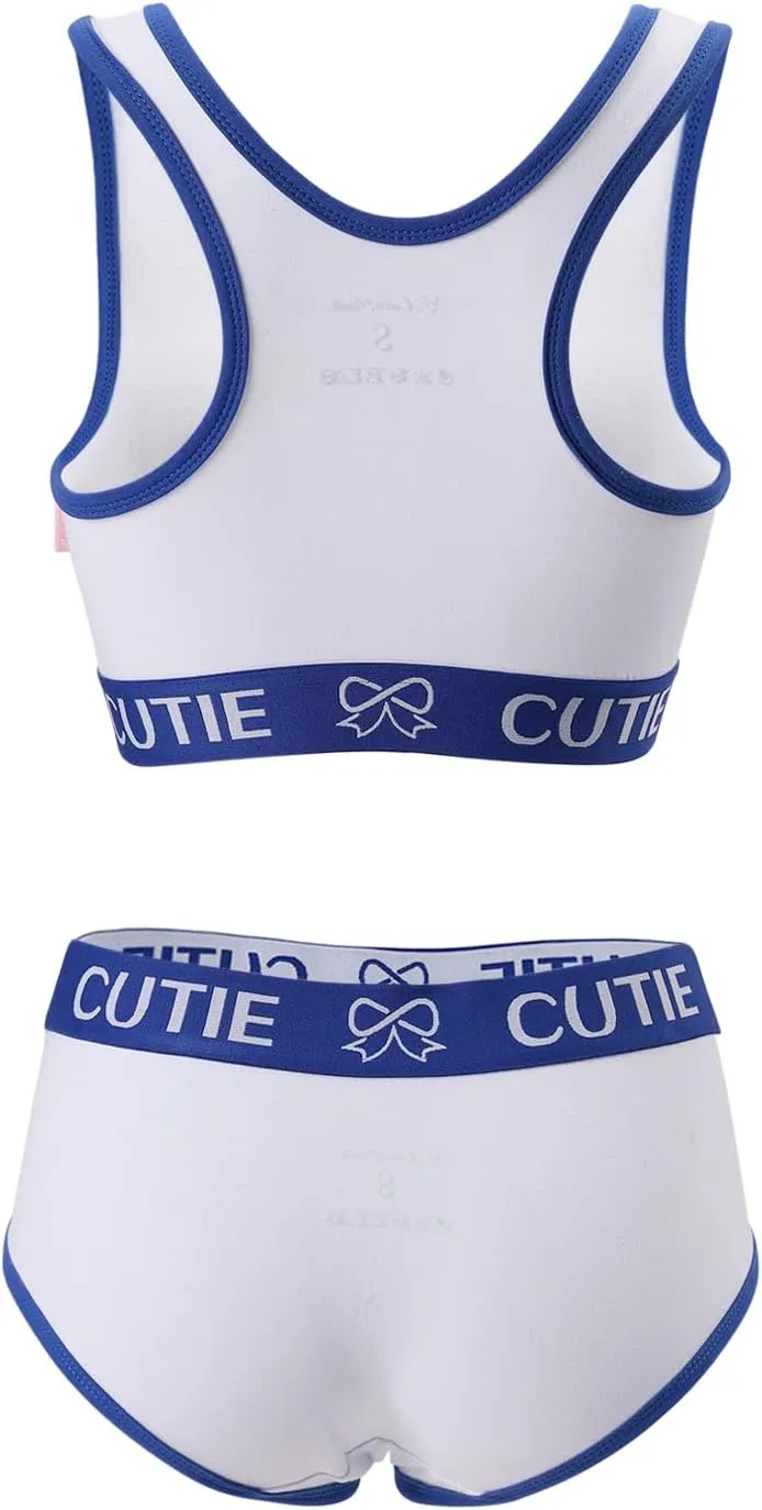 CutiePlusU Women Cotton Sports Bralette Set- Basketball 1