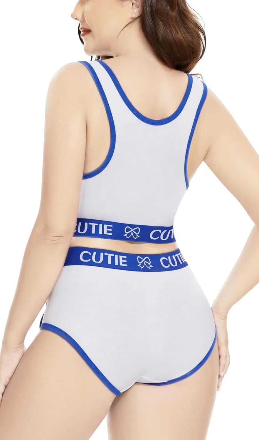 CutiePlusU Women Cotton Sports Bralette Set- Basketball 1