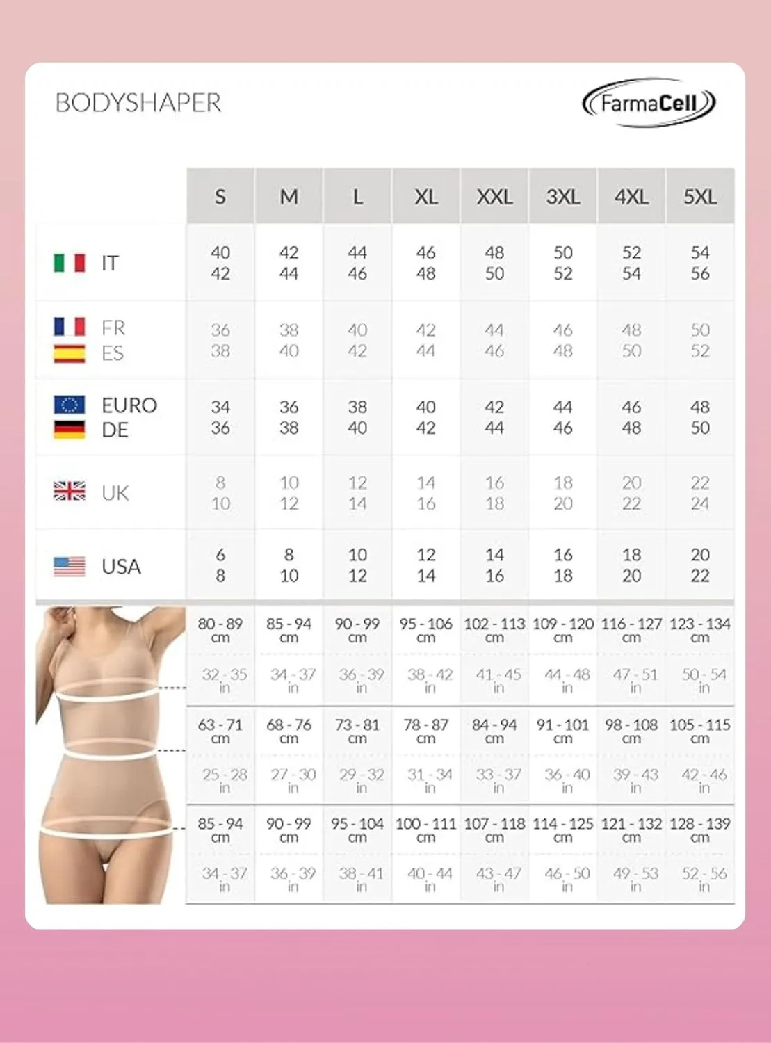 Farmacell Waist Trainer for Women 605 Made in Italy - Seamless Shapewear Tummy Control - Slimming Corset Shapewear