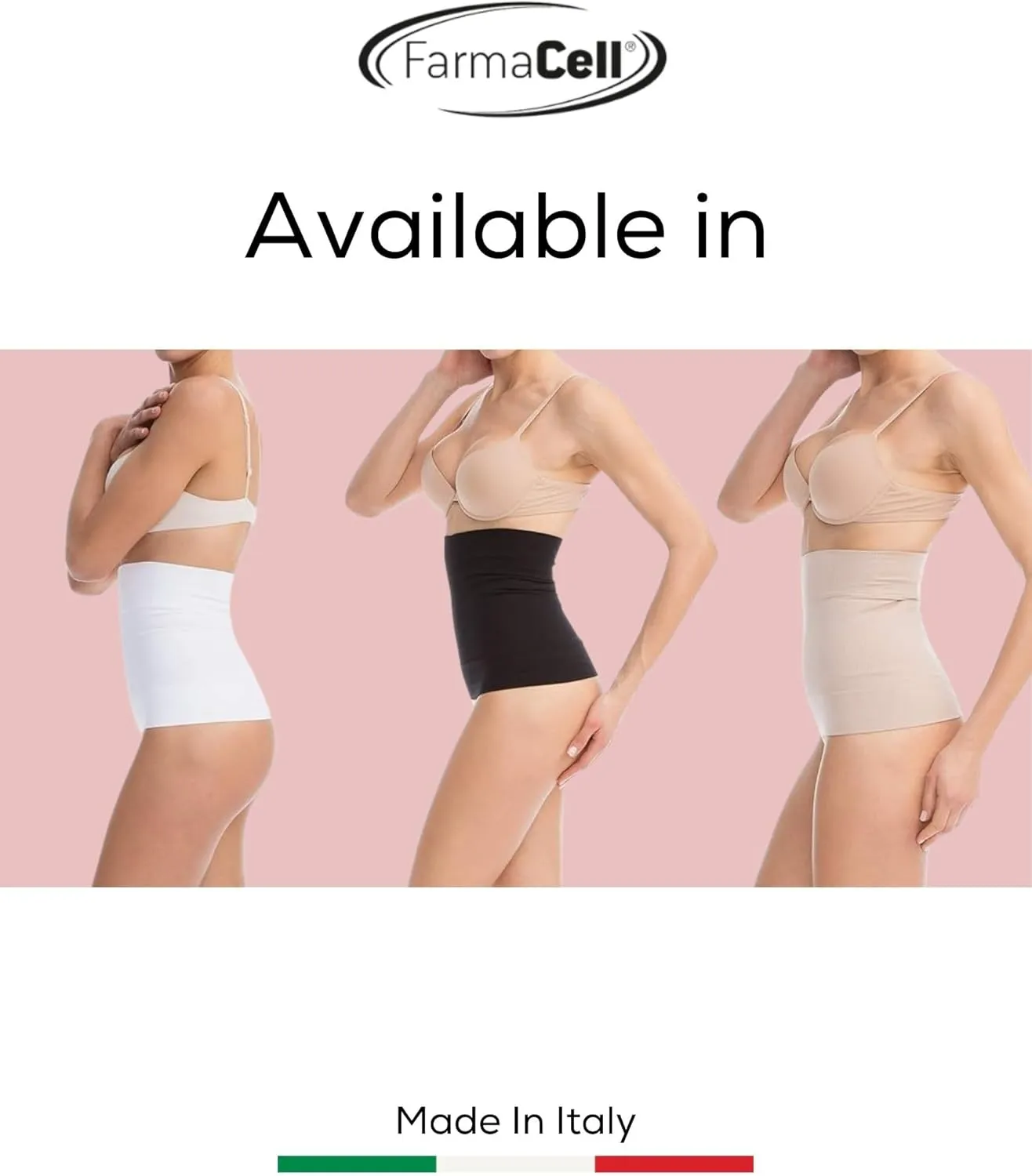 Farmacell Waist Trainer for Women 605 Made in Italy - Seamless Shapewear Tummy Control - Slimming Corset Shapewear