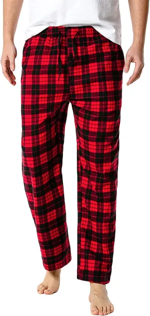 Fashion Men's Casual Plaid Loose Sport Plaid Pajama Pants Trousers