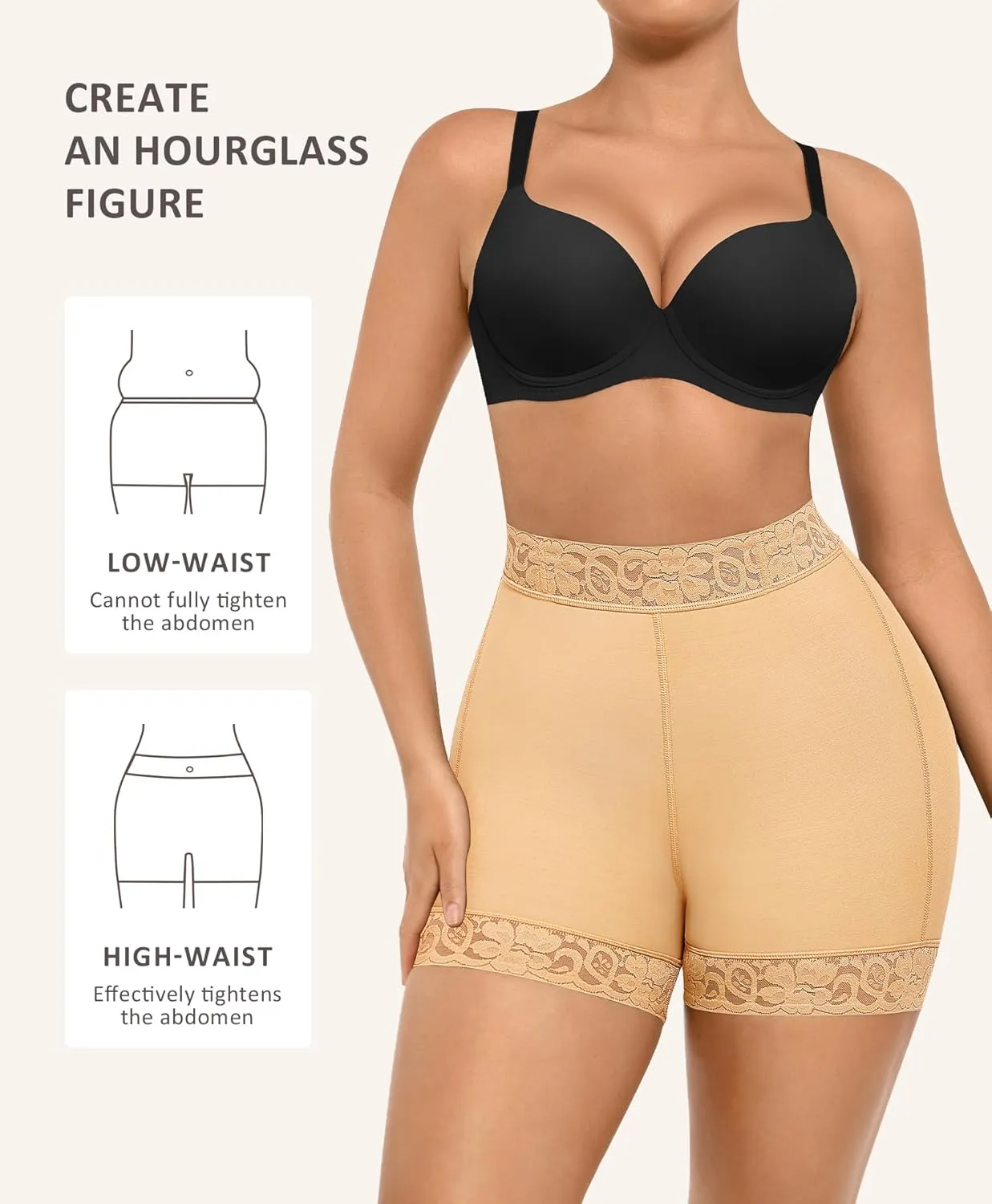 FeelinGirl Butt Lifter Panties Hip Enhancer Shapewear Tummy Control Body Shaper Shorts