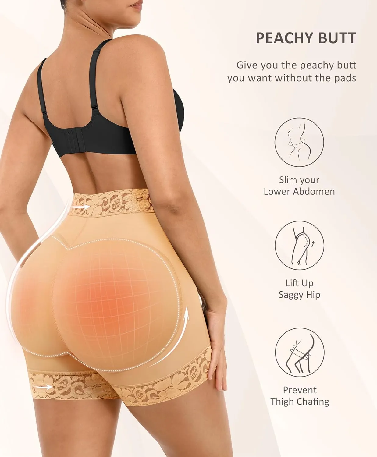 FeelinGirl Butt Lifter Panties Hip Enhancer Shapewear Tummy Control Body Shaper Shorts