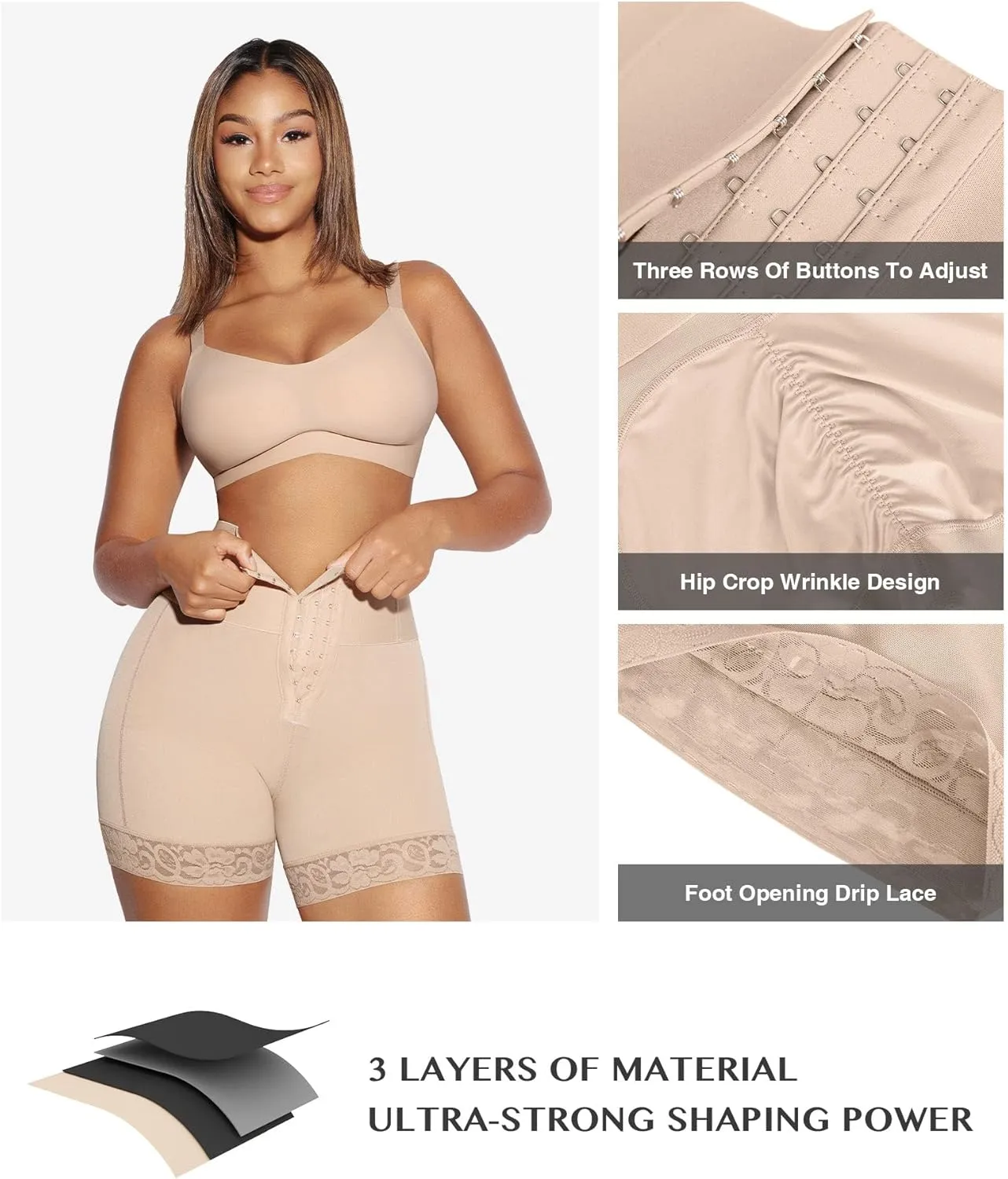 FeelinGirl Butt Lifting Shapewear for Women Tummy Control Body Shaper Shorts Butt Hip Enhancer Shapewear Panties