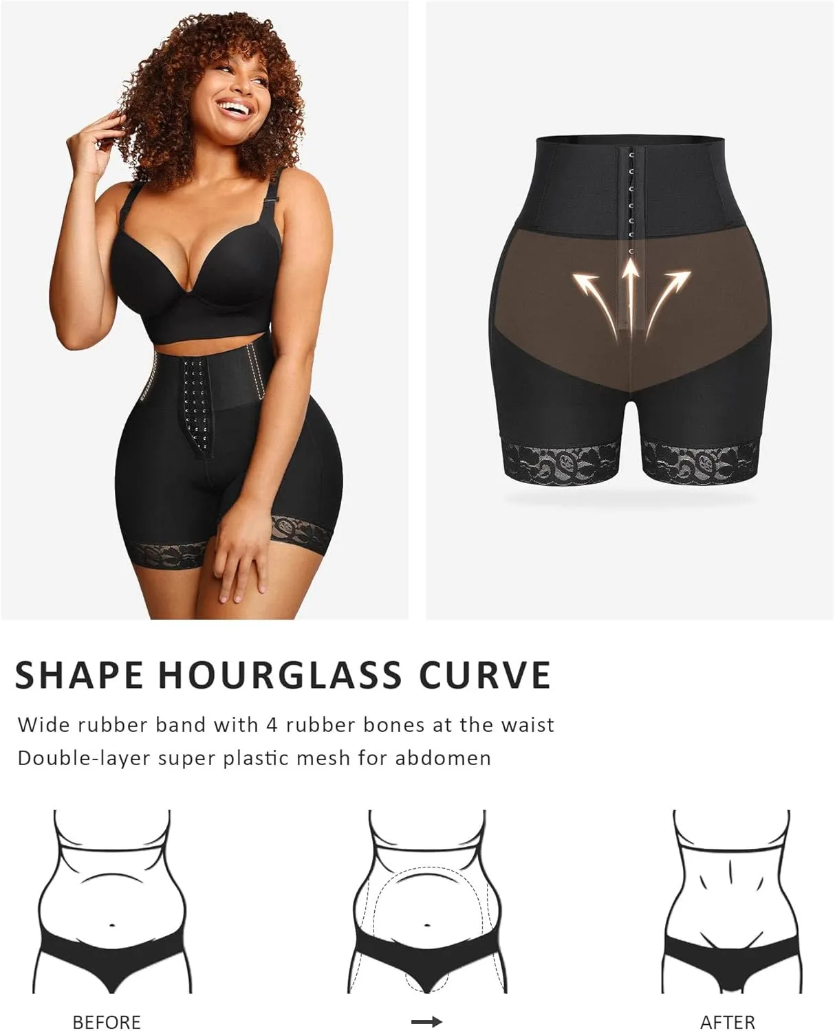 FeelinGirl Butt Lifting Shapewear for Women Tummy Control Body Shaper Shorts Butt Hip Enhancer Shapewear Panties