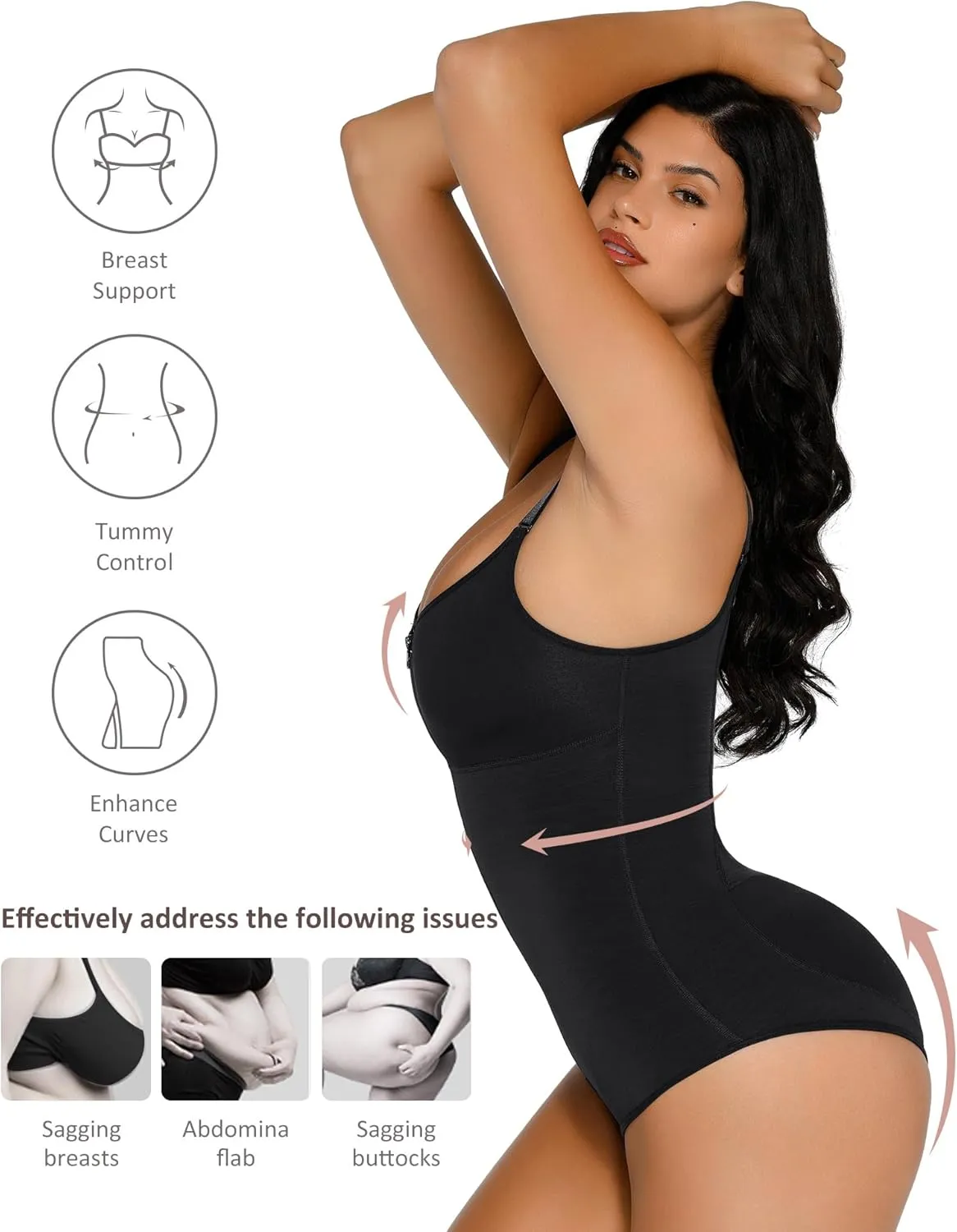 FeelinGirl Fajas Colombianas Shapewear for Women Tummy Control Full Body Shaper Tummy Tuck Compression Garment with Zipper