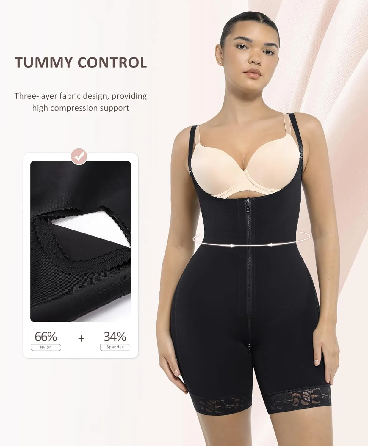 FeelinGirl Shapewear for Women Open Bust Bodysuit Butt Lifter Body Shaper Tummy Control Shapewear