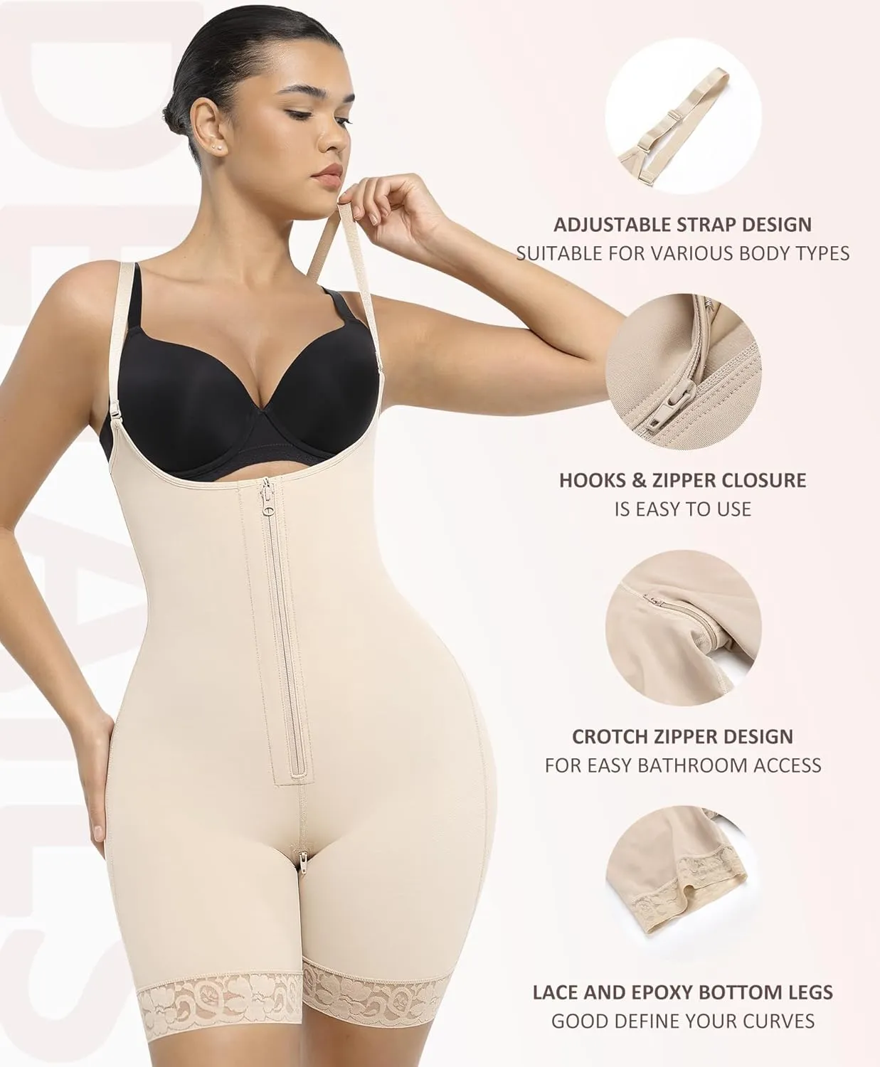 FeelinGirl Shapewear for Women Open Bust Bodysuit Butt Lifter Body Shaper Tummy Control Shapewear