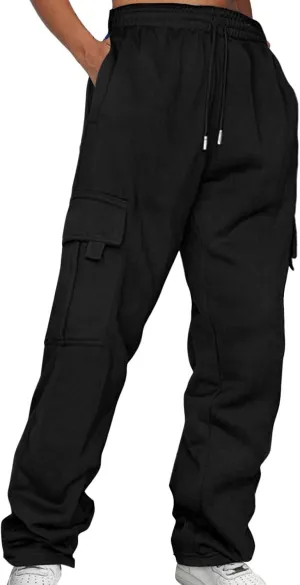 Fleece Sweatpants Waisted Loose Sweatpants Comfortable High Waisted Jogging Pants with Womens Wide Leg Sweatpants