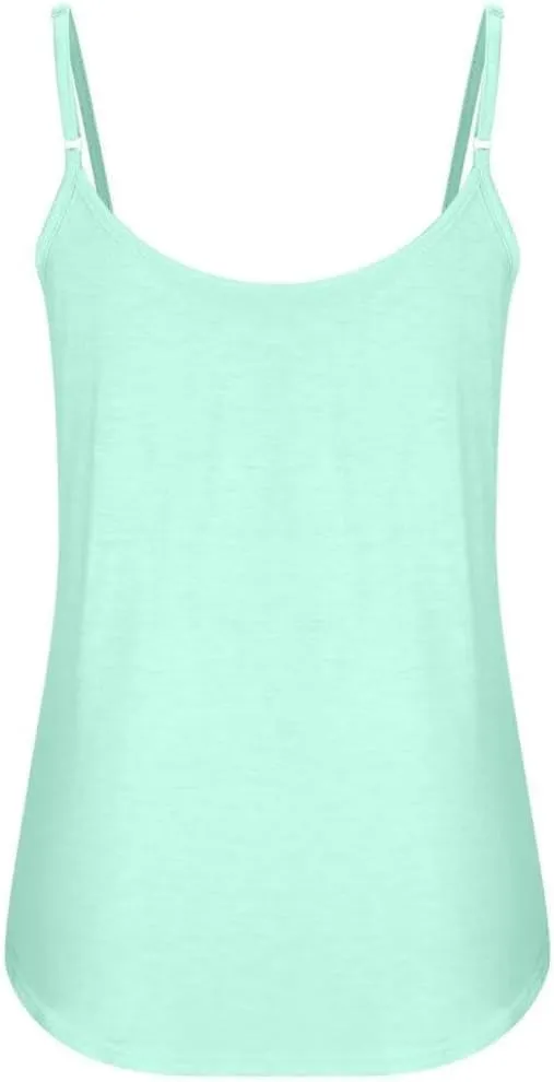 FMCHICO Tank Top for Women Pleated Spaghetti Strap Camisole Loose Fit Casual Sleeveless Flowy Basic Tops