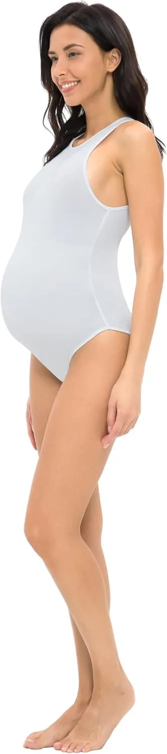 Foucome Women's Maternity Bodysuit Sleeveless Shapewear Tank Tops Pregnancy Romper Jumpsuit