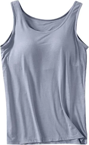 Gym with Built in Bras Tank Tops for Women Going Out Workout Sporty Sleeveless Fashion Shirts Wireless Athletic Cute