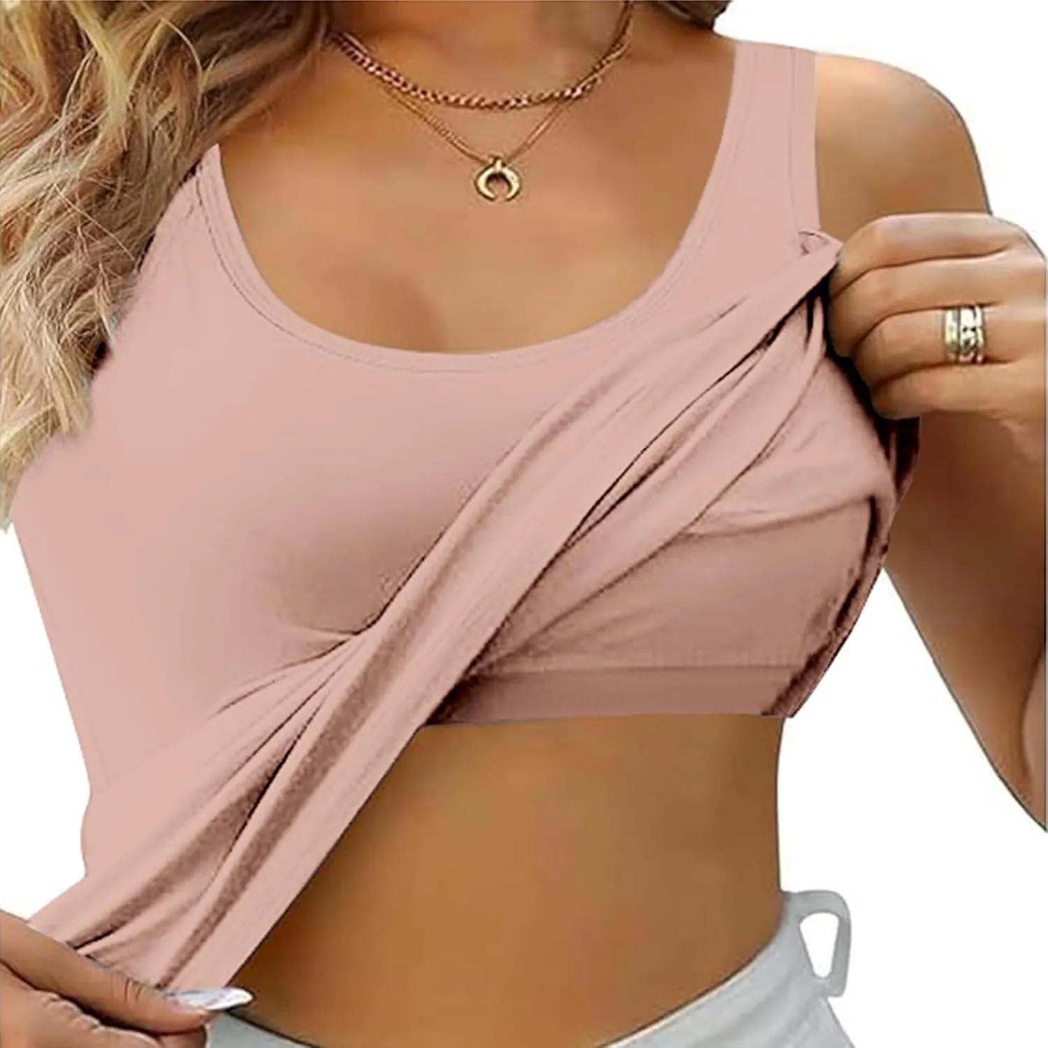 Gym with Built in Bras Tank Tops for Women Going Out Workout Sporty Sleeveless Fashion Shirts Wireless Athletic Cute