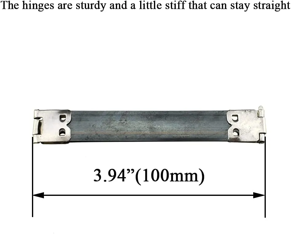 Hahiyo Flex Frame Kiss Clasp 100mm Length Metal Internal Hinge Clip Hook Keep Straight Sturdy Secure Smooth Open Close for DIY Cloth Bag Coin Purse Handbag Eyeglass Headphone 20pcs Silver