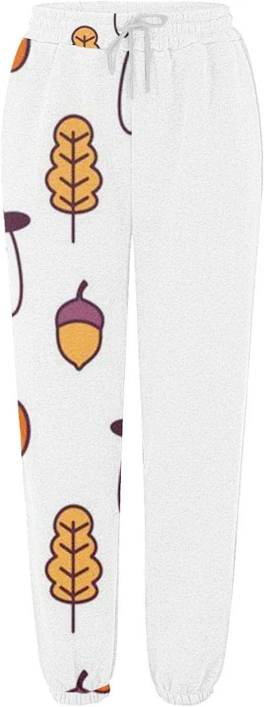 Halloween Sweatpants for Women Funny Ghost Print Workout Joggers Pants Drawstring Lounge Bottoms Pants with Pockets