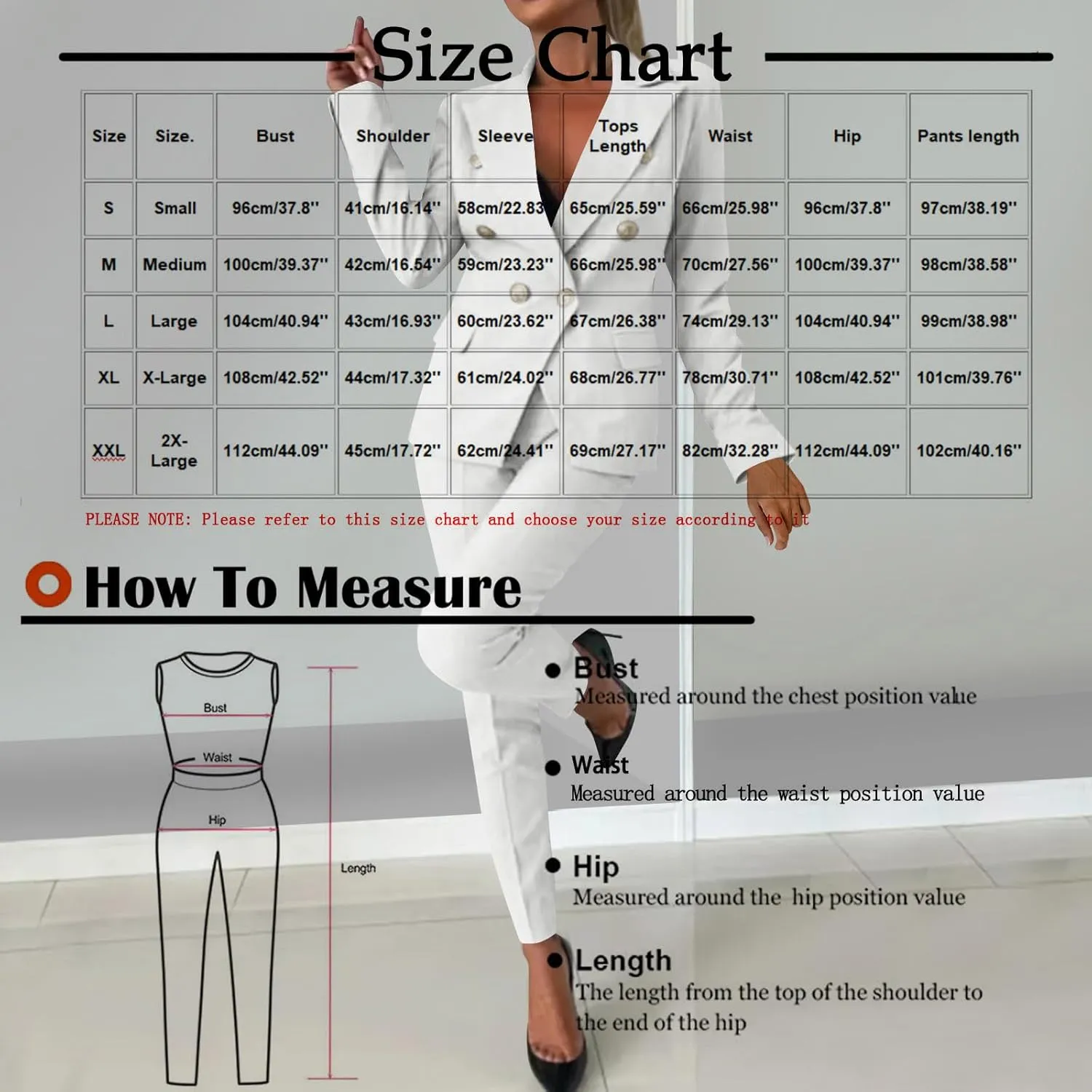 HGps8w Women's 2 Piece Outfits Dressy Classic Long Sleeve Blazers with Pencil Pants Formal Office Pant Suits