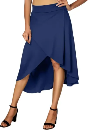 High Waist Maxi Skirt with Slit Ruffle Wrap Skirt Trendy Flowy Skirts for Women Long Skirts with Shorts Underneath
