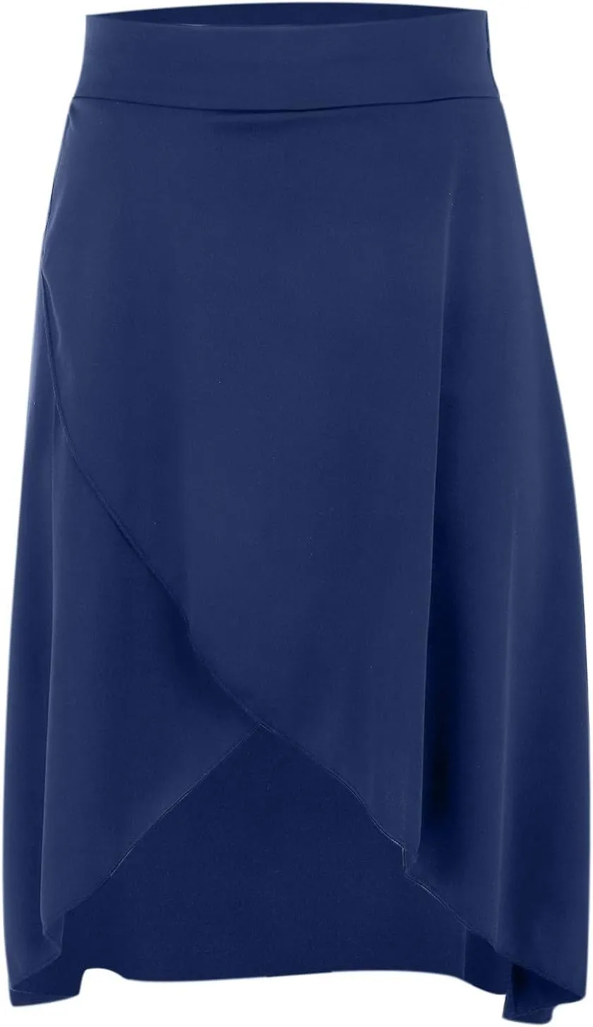 High Waist Maxi Skirt with Slit Ruffle Wrap Skirt Trendy Flowy Skirts for Women Long Skirts with Shorts Underneath